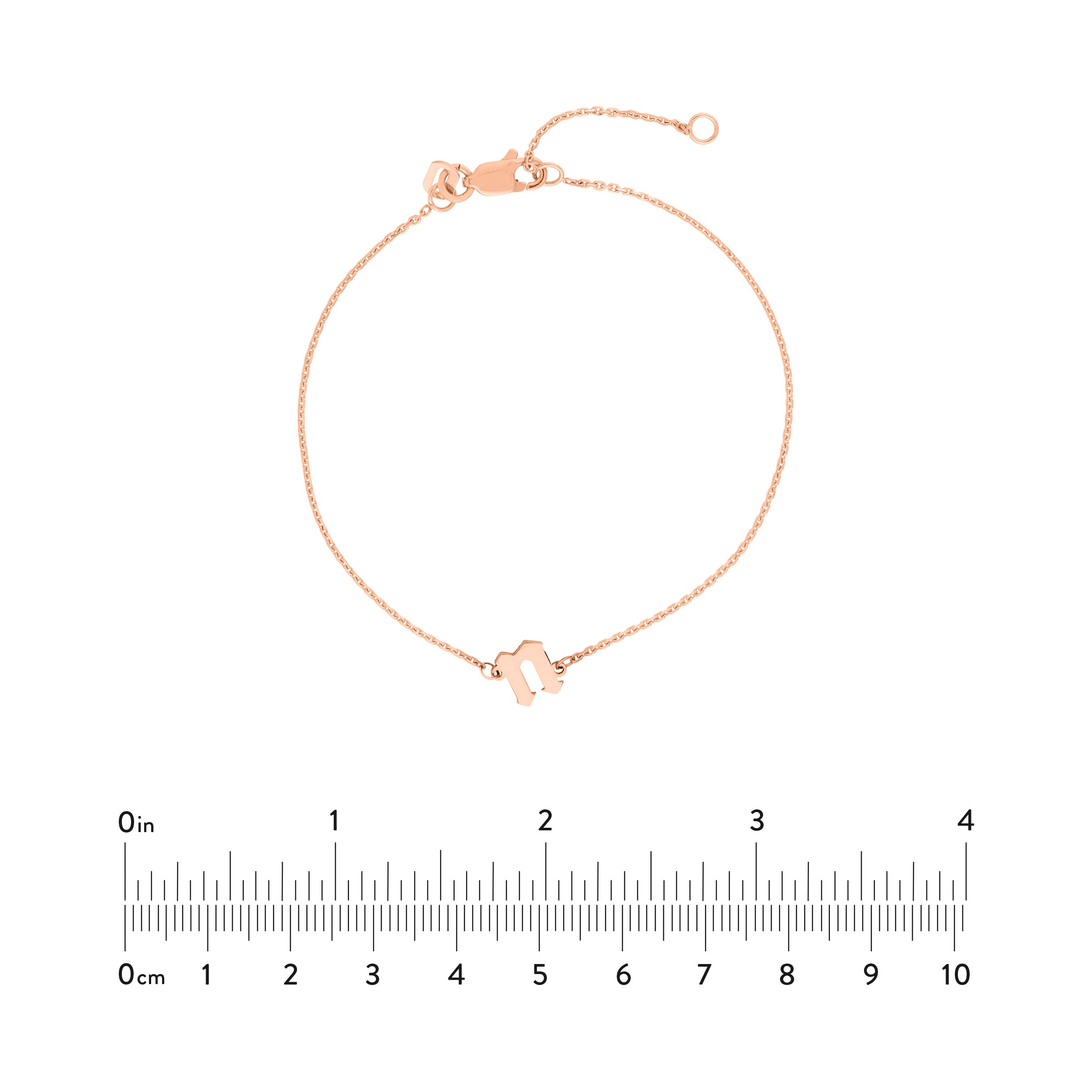 Slanted Gothic Initial Bracelet