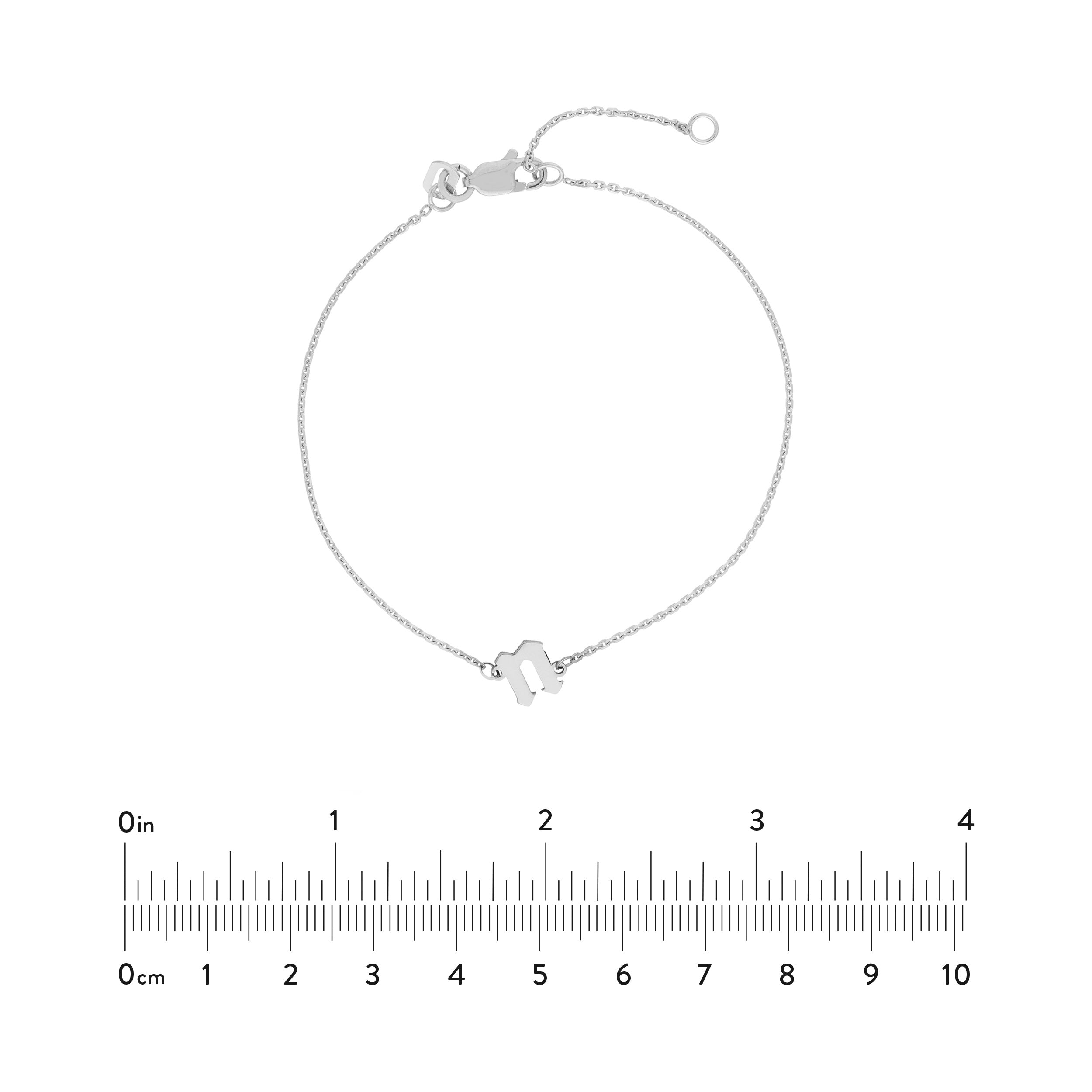 Slanted Gothic Initial Bracelet