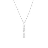 5mm Vertical Roman Numeral Pendant Necklace