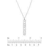 5mm Vertical Roman Numeral Pendant Necklace
