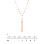 5mm Vertical Roman Numeral Pendant Necklace
