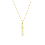 5mm Vertical Roman Numeral Pendant Necklace