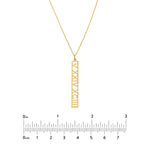 5mm Vertical Roman Numeral Pendant Necklace