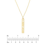 5mm Vertical Roman Numeral Pendant Necklace