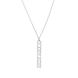 5mm Vertical Roman Numeral Pendant Necklace