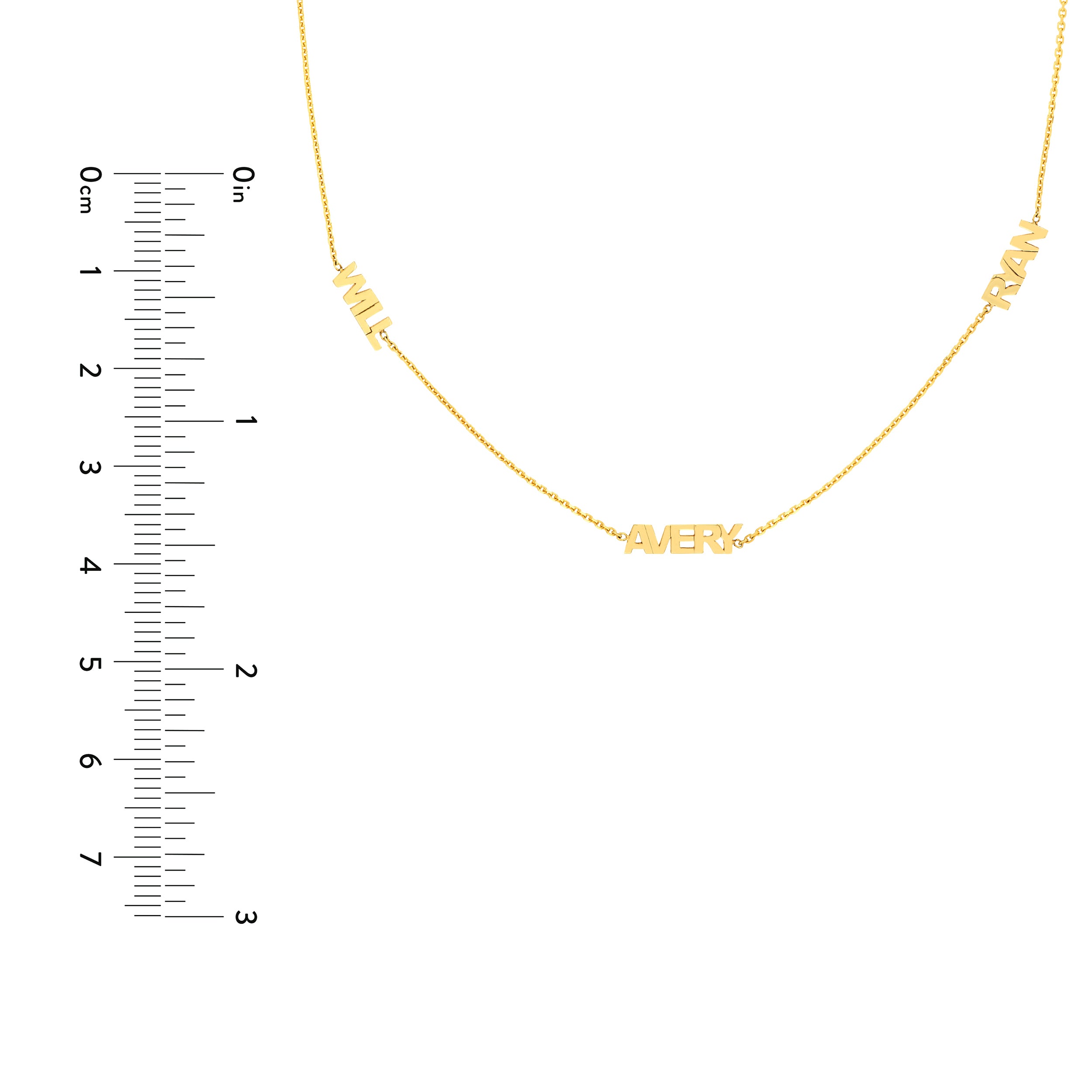 Mini Block Nameplate Station Necklace