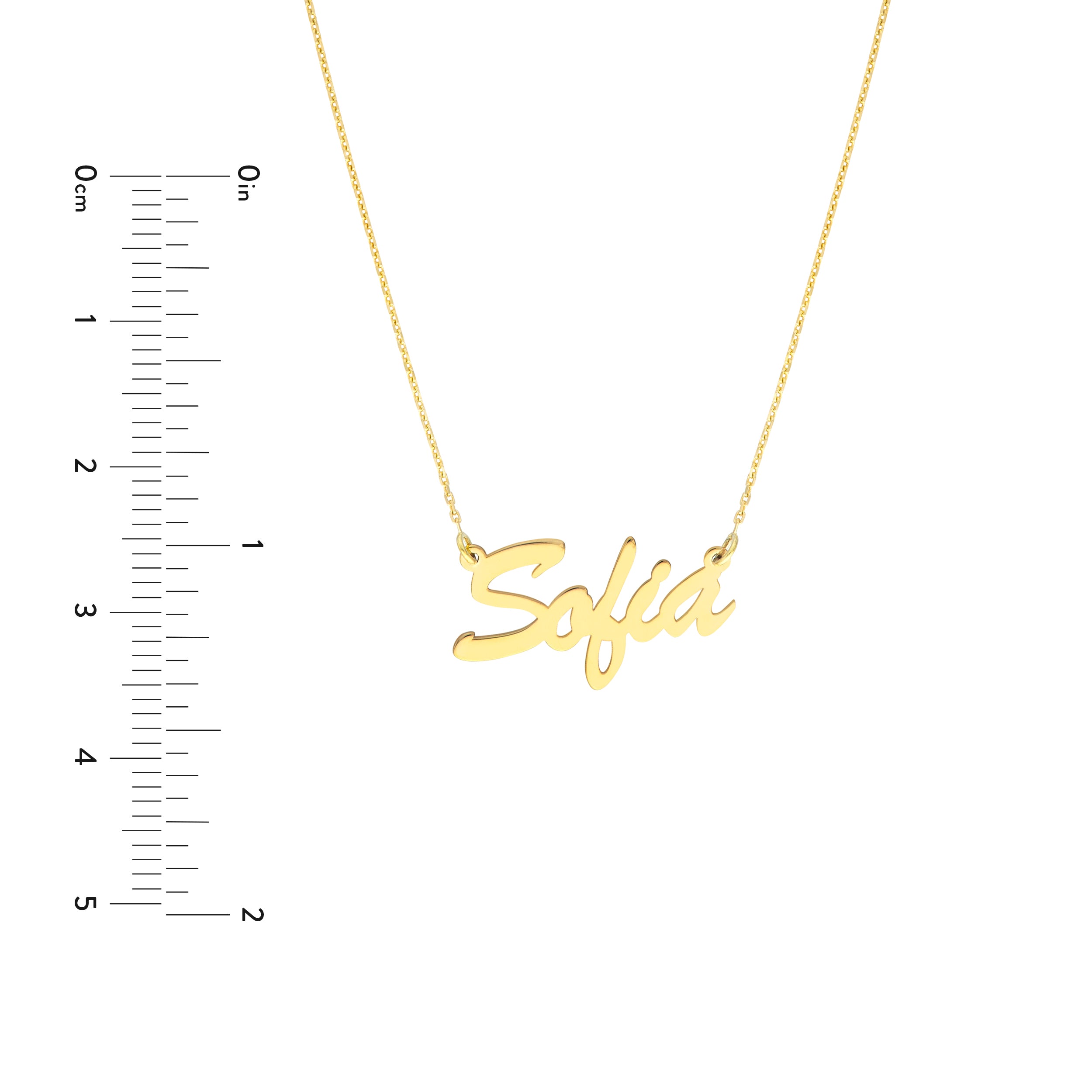 5mm Brush Font Nameplate Necklace