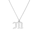 Gothic Initial Pendant Necklace
