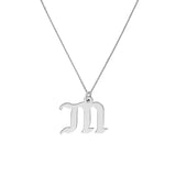 Gothic Initial Pendant Necklace