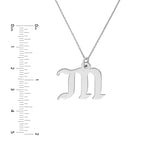 Gothic Initial Pendant Necklace