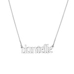 7mm Gothic Nameplate Necklace