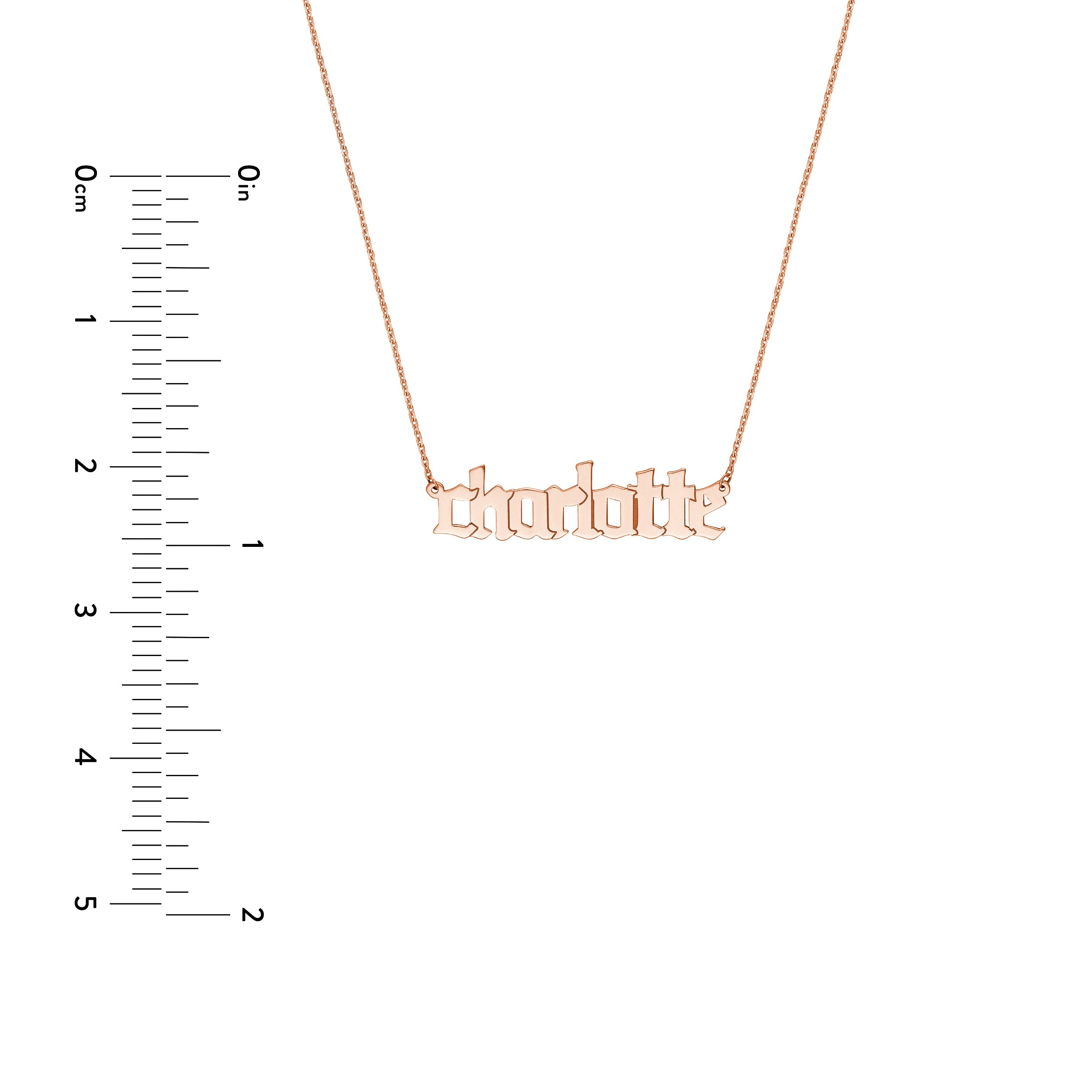 5mm Gothic Nameplate Necklace