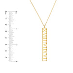 7mm Vertical Roman Numeral Pendant Necklace
