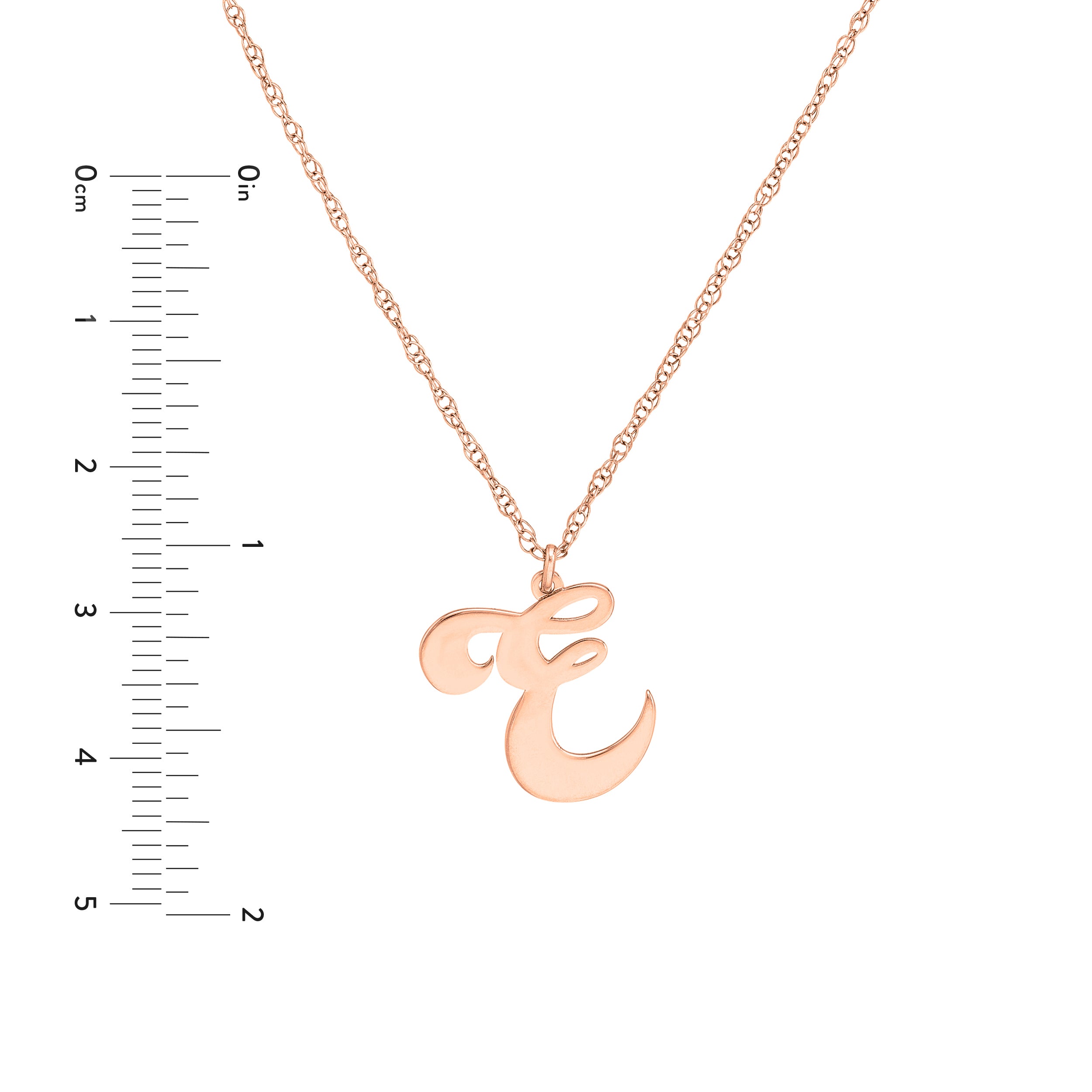 15mm Cursive Initial Pendant Necklace
