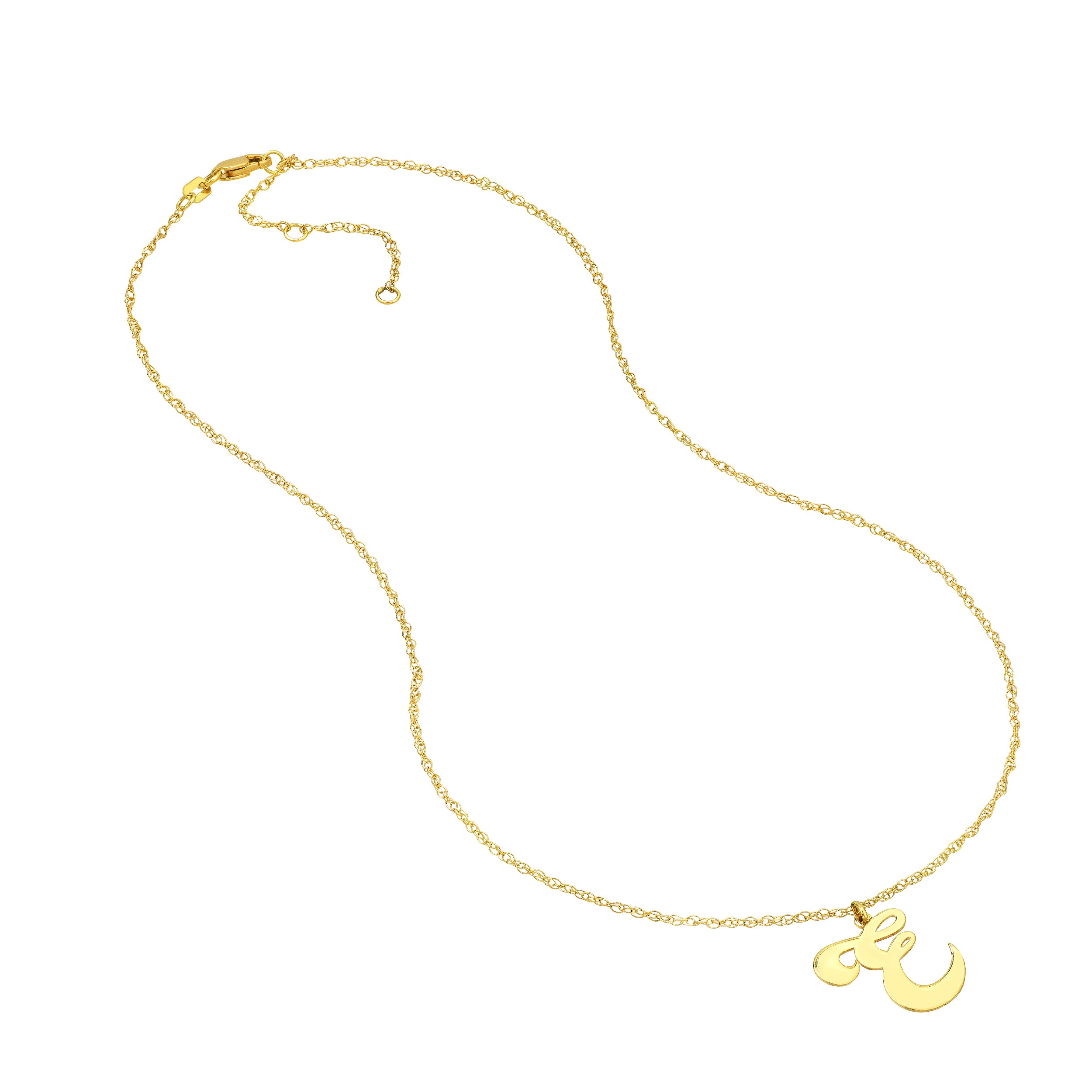 15mm Cursive Initial Pendant Necklace