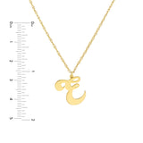 15mm Cursive Initial Pendant Necklace