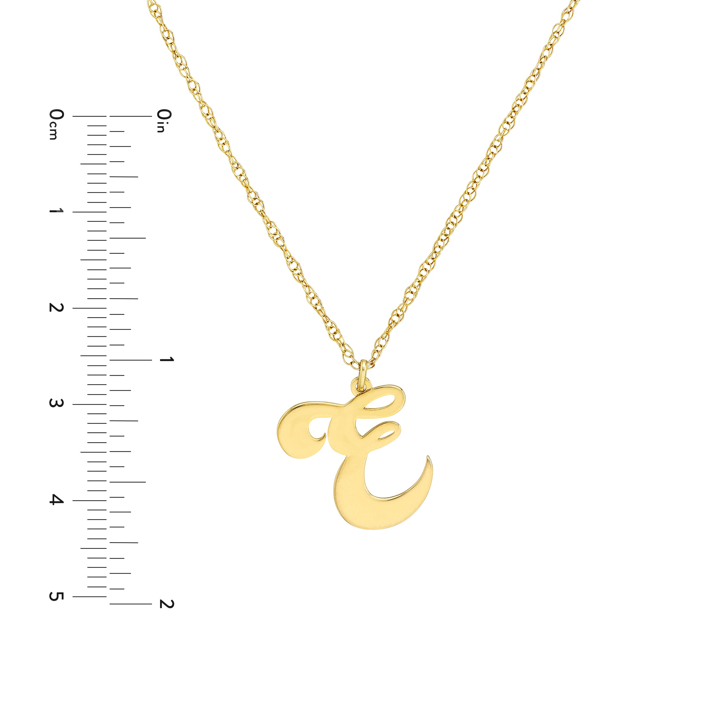 15mm Cursive Initial Pendant Necklace