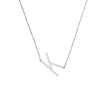 Sideways Block Initial Necklace