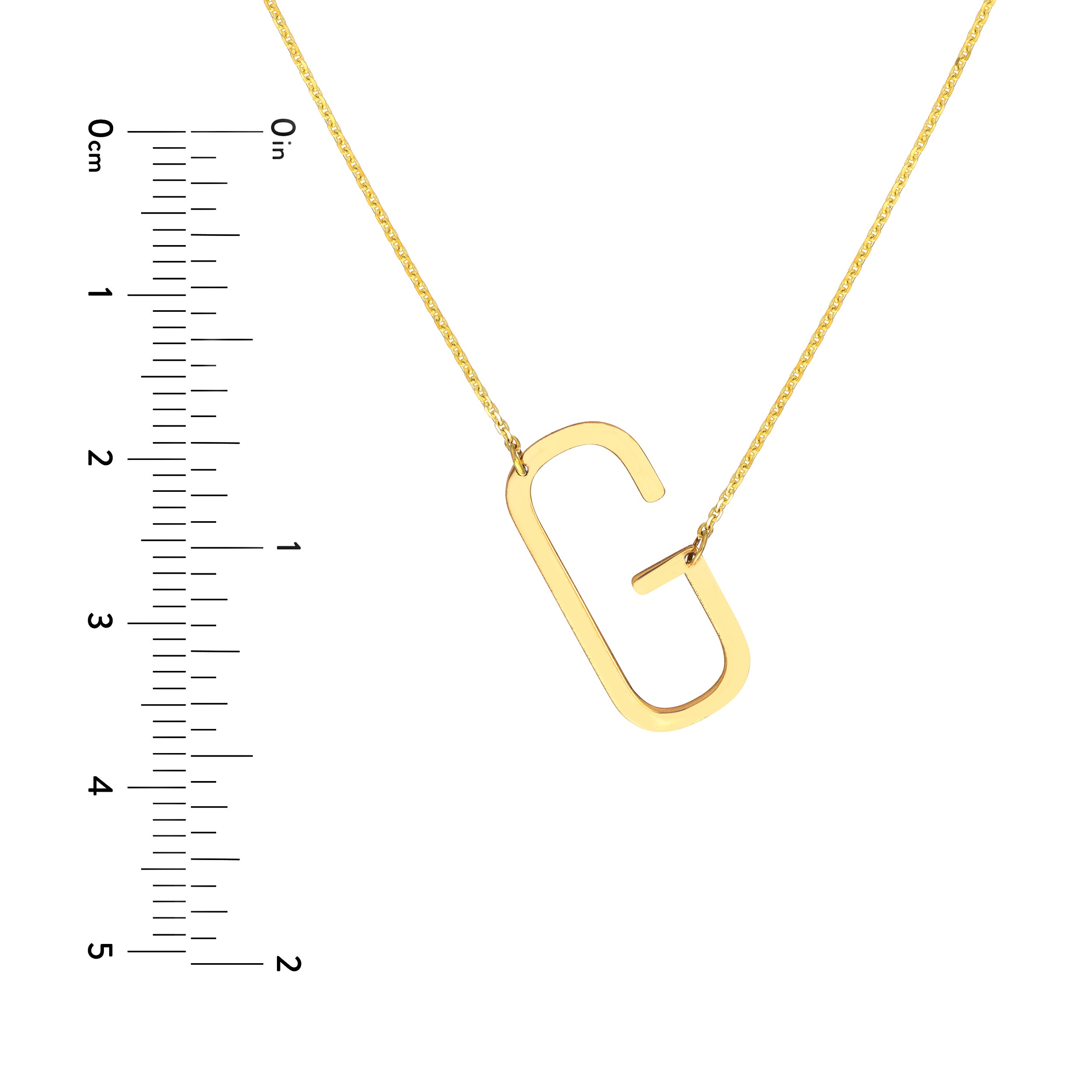 Sideways Block Initial Necklace