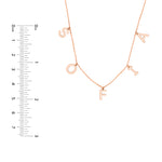 Block Initials Dangle Station Necklace
