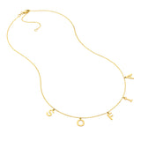 Block Initials Dangle Station Necklace