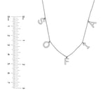 Block Initials Dangle Station Necklace