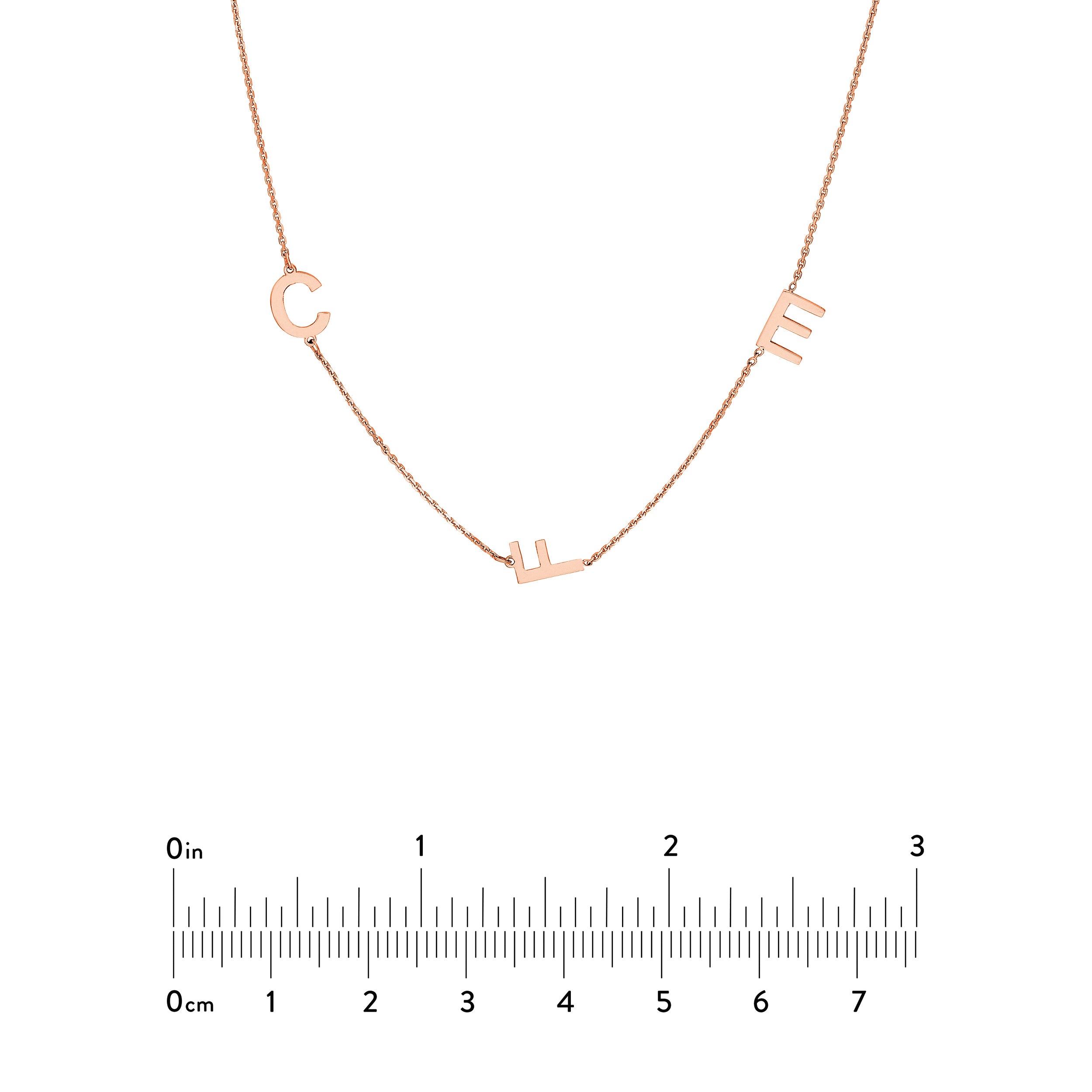 Block Initials Station Necklace