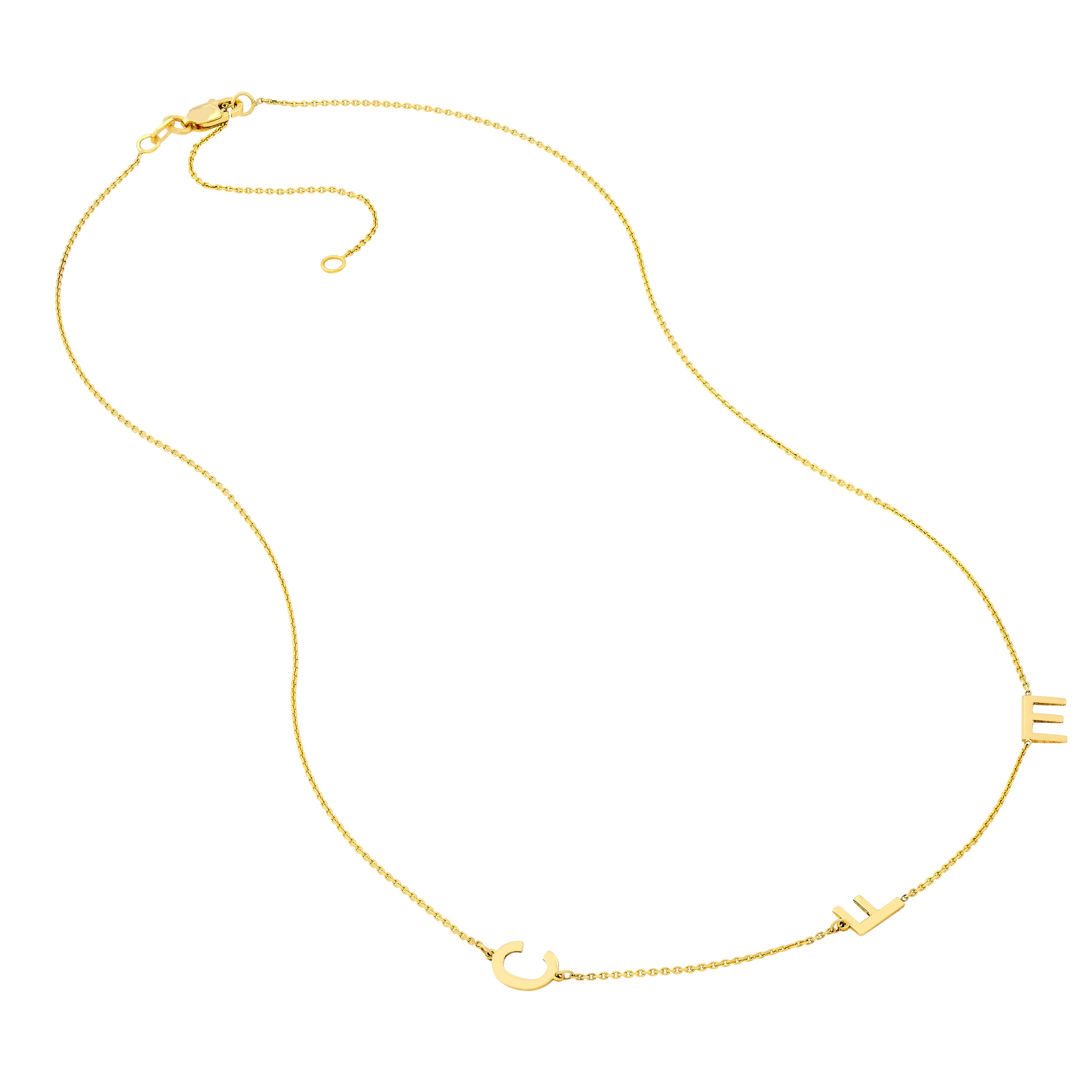 Block Initials Station Necklace