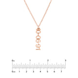 7mm Vertical Block Numeral Necklace