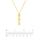 7mm Vertical Block Numeral Necklace