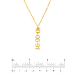 7mm Vertical Block Numeral Necklace