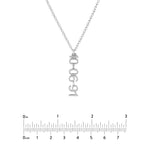7mm Vertical Block Numeral Necklace