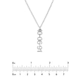 7mm Vertical Block Numeral Necklace