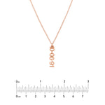 5mm Vertical Block Numeral Necklace
