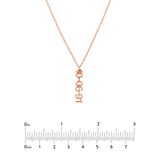 5mm Vertical Block Numeral Necklace