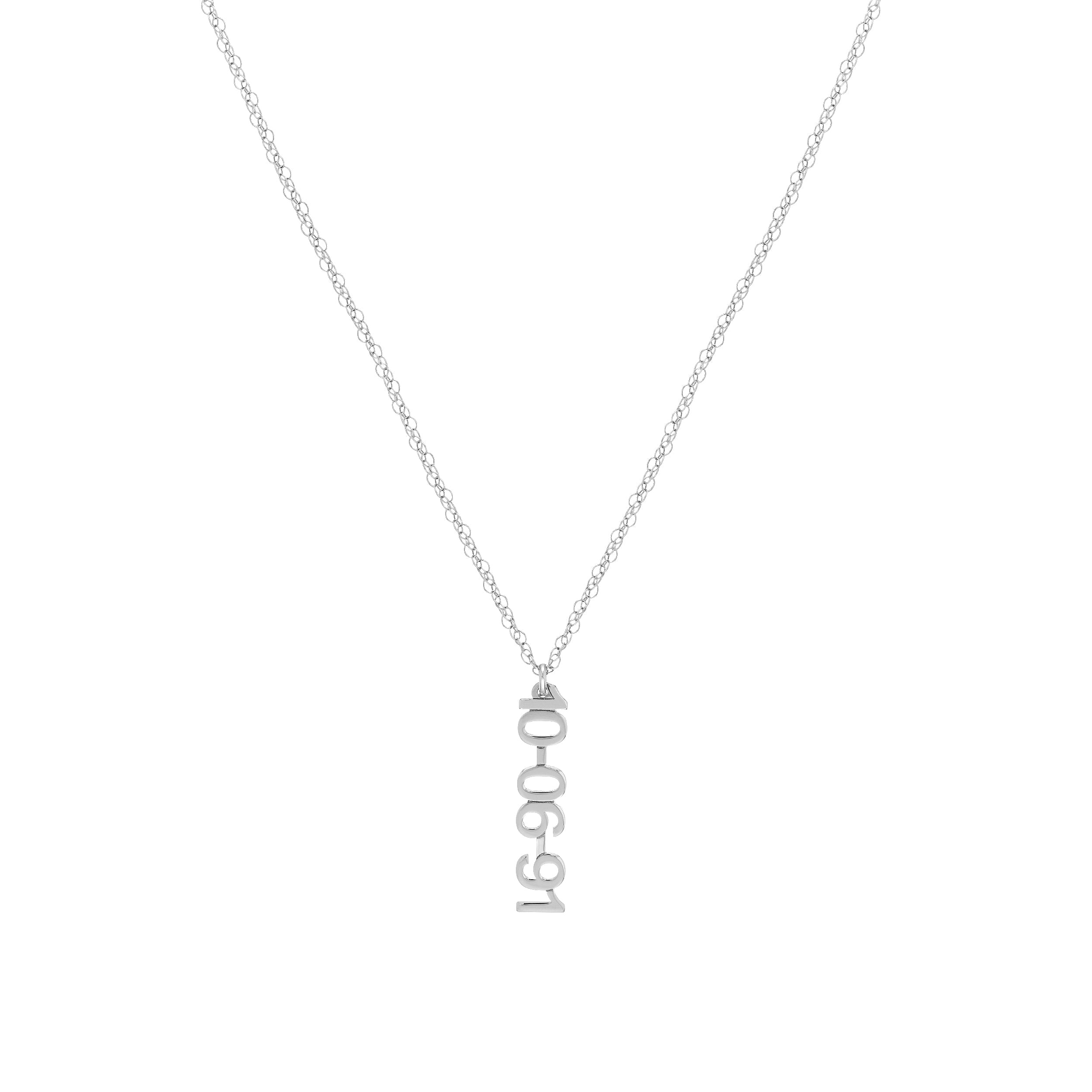 5mm Vertical Block Numeral Necklace