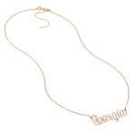 7mm Script Font Nameplate Necklace