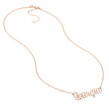 7mm Script Font Nameplate Necklace