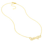 7mm Script Font Nameplate Necklace