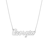 7mm Script Font Nameplate Necklace
