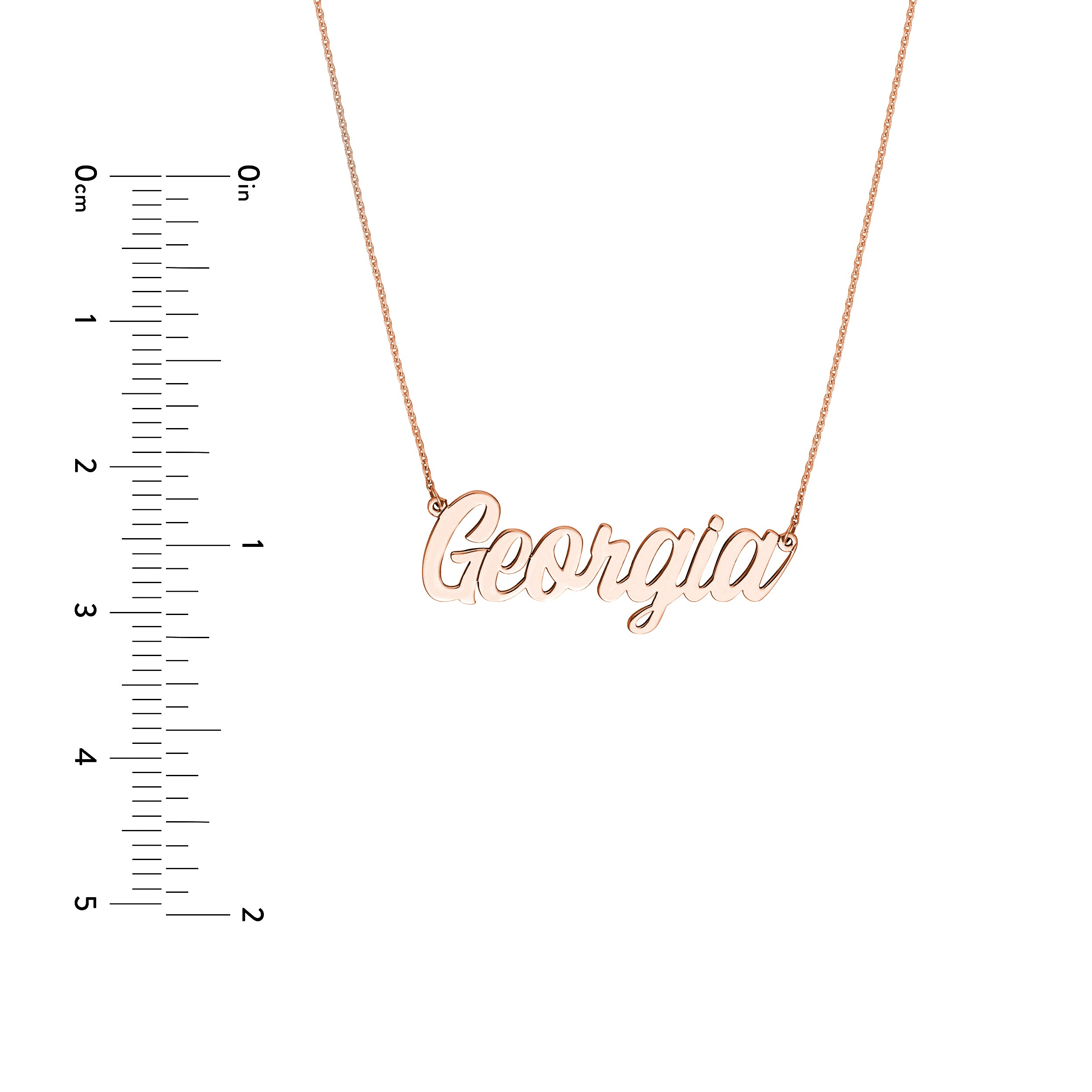 5mm Script Font Nameplate Necklace