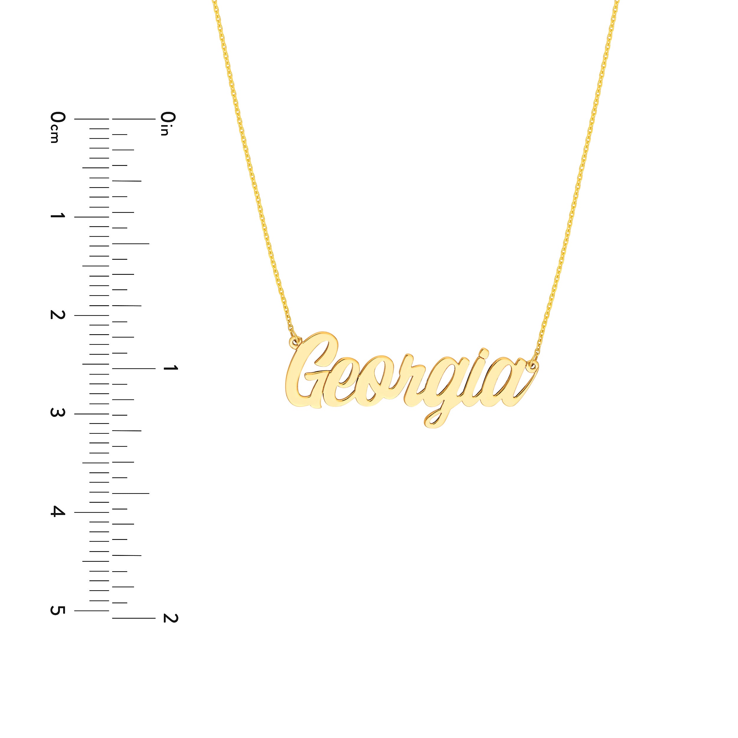 5mm Script Font Nameplate Necklace