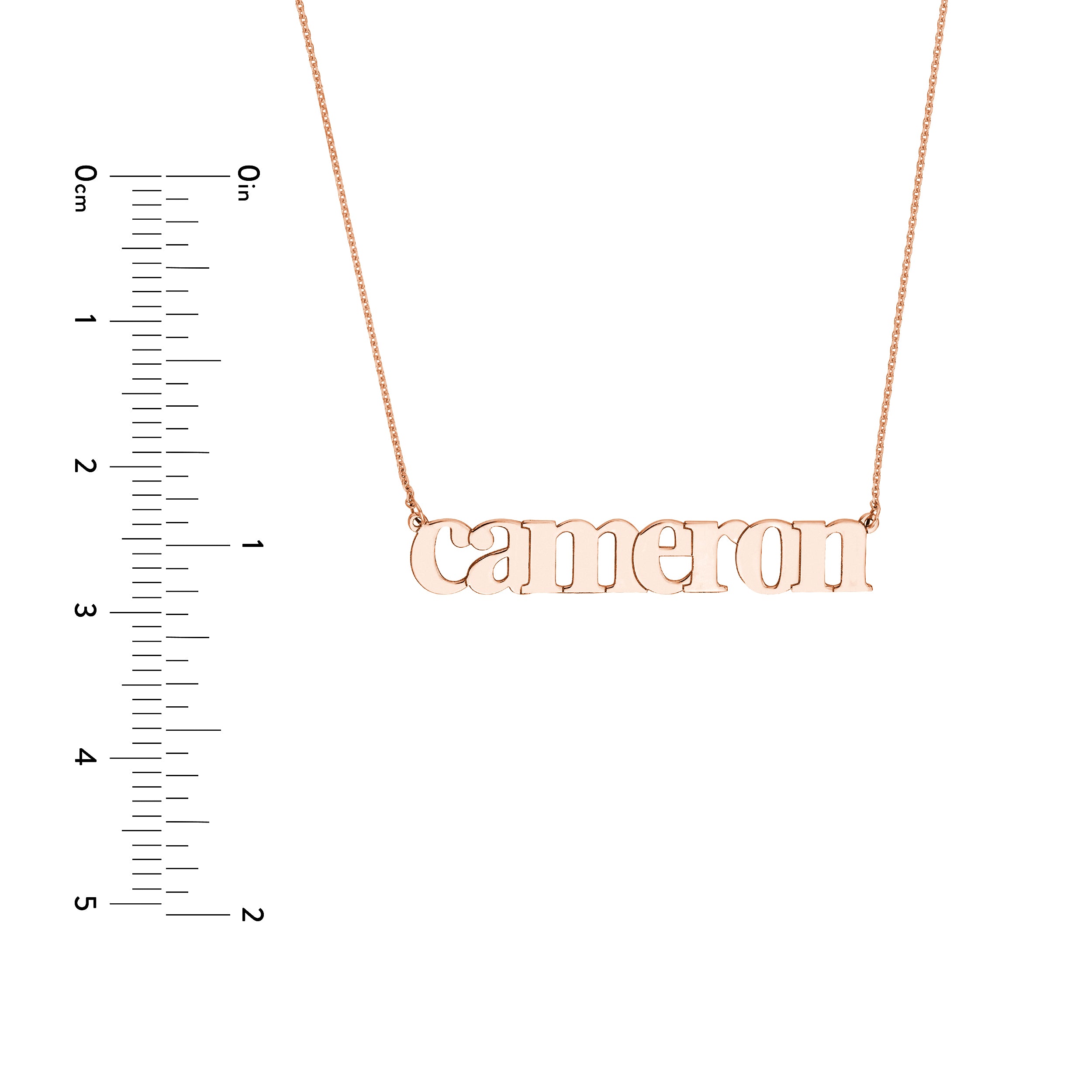 5mm Typewriter Font Nameplate Necklace