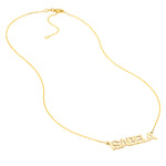 7mm Block Font Nameplate Necklace