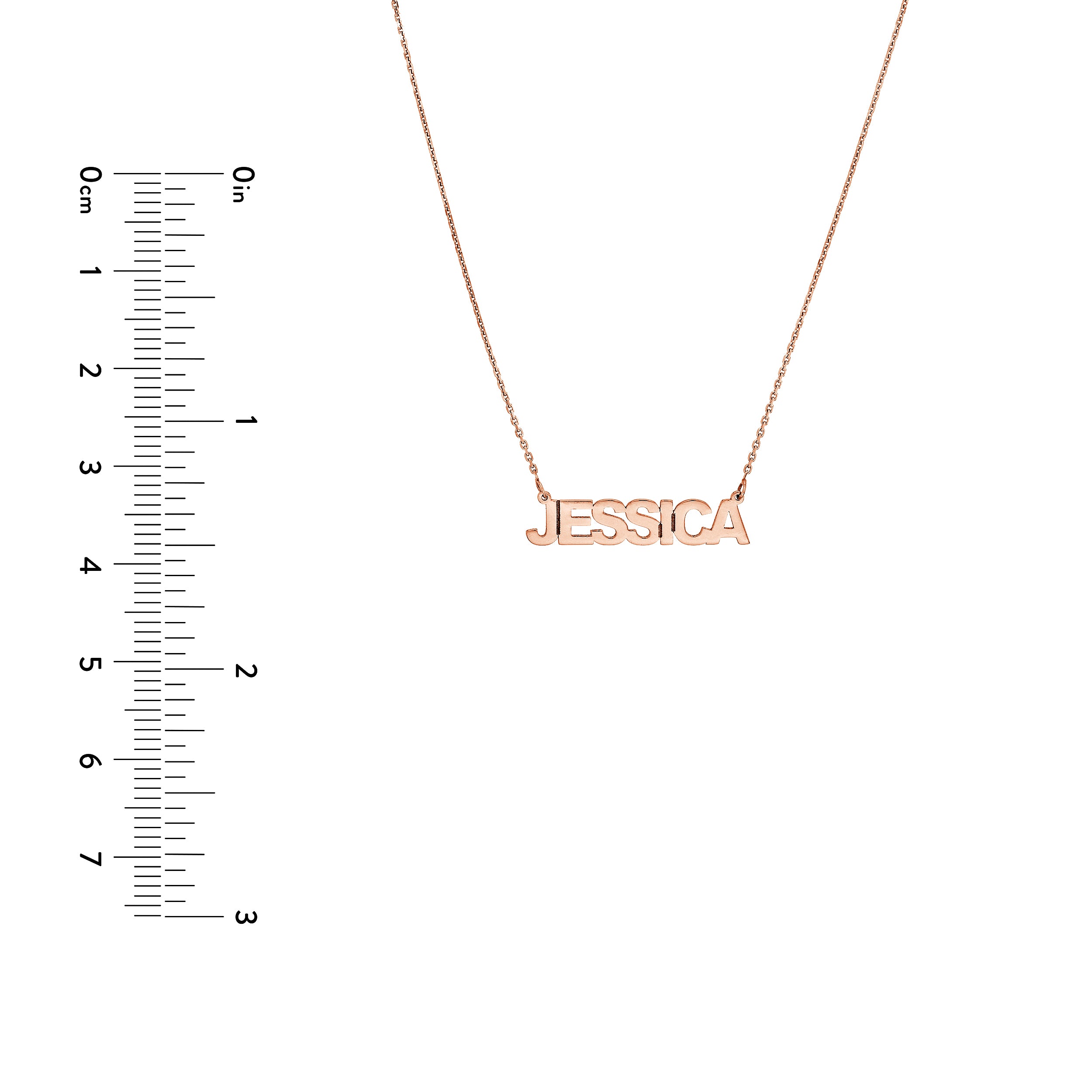 5mm Block Font Nameplate Necklace