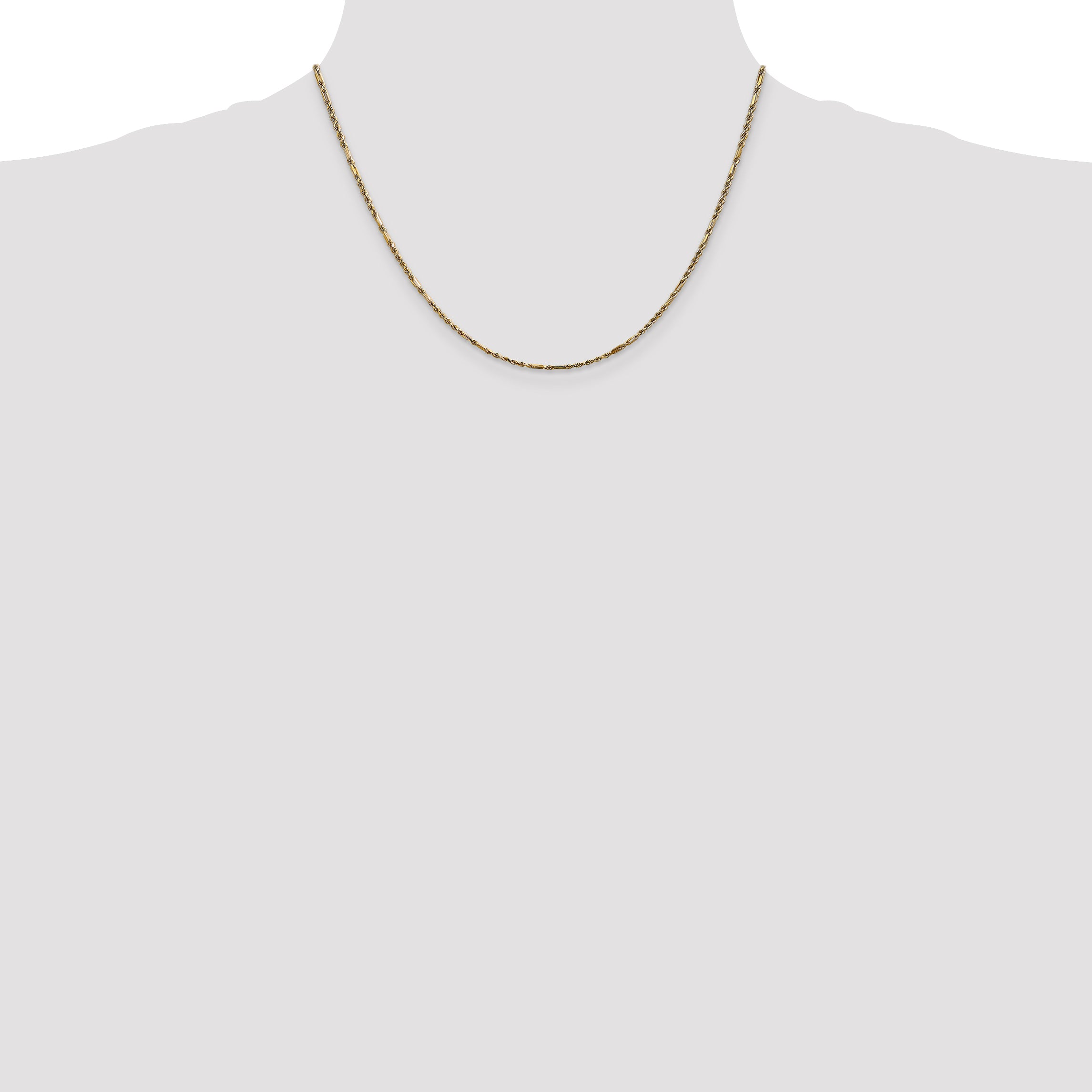 14k 1.8mm D/C Milano Rope Chain