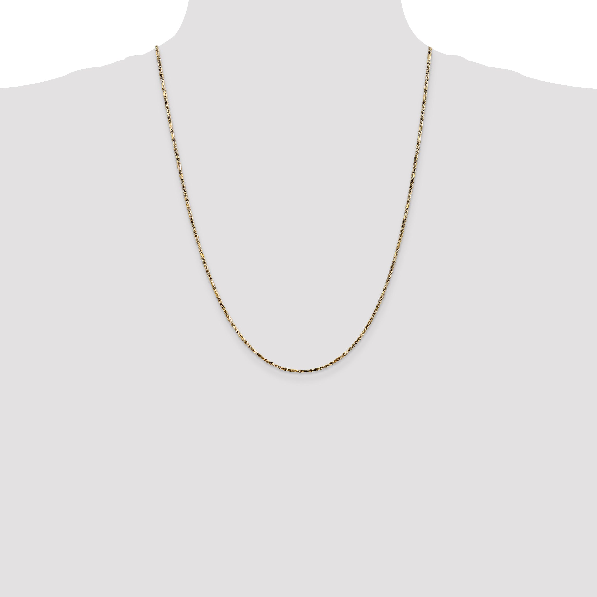 14k 1.8mm D/C Milano Rope Chain