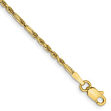 14k 1.8mm D/C Milano Rope Chain Anklet