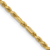 14k 2.25mm D/C Milano Rope Chain