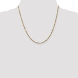 14k 2.25mm D/C Milano Rope Chain